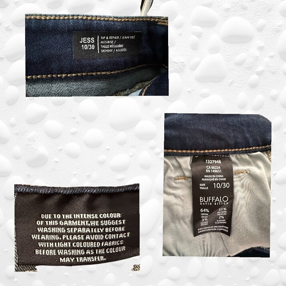 BUFFALO David Bitton "Jess" Rip & Repair Skinny Jeans – Size 10/30 – NWT (No Tag - Picture 5 of 5